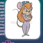 Disney's Gadget Hackwrench frowning mouse character embroidery designs - Instant Download