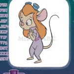 Adorable Gadget Hackwrench shy pose cartoon mouse embroidery designs - Instant Download