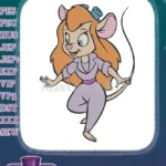 Smiling Gadget Hackwrench mouse character with goggles embroidery designs - Instant Download