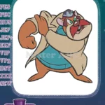 Angry Walrus Pilot Cartoon Character Embroidery Designs - Instant Download
