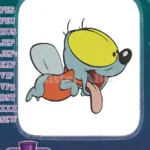 Cartoon flying insect happy bug embroidery designs - Instant Download