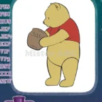 Winnie the Pooh Bear Holding Hunny Pot Embroidery Designs - Instant Download