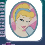 Cinderella princess smiling face cartoon embroidery designs - Instant Download
