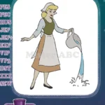 Cinderella Maid Pouring Water Classic Cartoon Embroidery Designs - Instant Download
