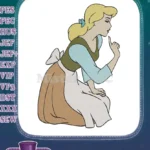 Fairytale Cinderella Servant Dress Pondering Pose Embroidery Designs - Instant Download