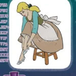 Classic fairy tale Cinderella glass slipper moment embroidery designs - Instant Download
