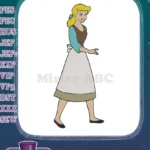 Cinderella in Servant Dress Classic Fairy Tale Embroidery Designs - Instant Download