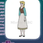Classic Cinderella Scullery Maid Blonde Hair Embroidery Designs - Instant Download
