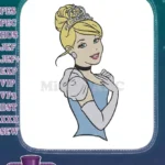 Elegant Cinderella Princess blonde hair tiara classic cartoon embroidery designs - Instant Download