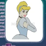 Charming Cinderella Blonde Princess Blue Gown Embroidery Designs - Instant Download
