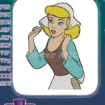 Cinderella Peasant Girl Blonde Hair Blue Eyes Embroidery Designs - Instant Download