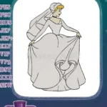 Cinderella Wedding Bride Fairytale Princess Gown Embroidery Designs - Instant Download