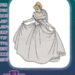 Elegant Cinderella Princess Wedding Gown Embroidery Designs for Fairytale Lovers - Instant Download