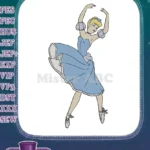 Beautiful Cinderella Princess Ballerina Dancing Embroidery Designs - Instant Download