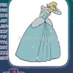 Classic Cinderella Princess Blue Gown Magical Embroidery Designs - Instant Download