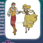 Joyful cartoon couple dancing together classic animation embroidery designs - Instant Download