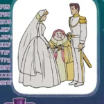 Classic Fairy Tale Cinderella Prince Charming Wedding Ceremony Embroidery Designs - Instant Download