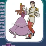 Romantic Fairytale Princess and Prince Ball Dance Embroidery Designs - Instant Download