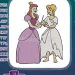 Cinderella and Fairy Godmother Magic Transformation Embroidery Designs - Instant Download