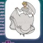 Cinderella Princess Bride Wedding Gown Embroidery Designs - Instant Download