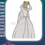 Elegant Cinderella Princess Bride Wedding Gown Embroidery Designs - Instant Download