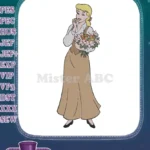 Cinderella peasant dress with Gus Jaq and flowers embroidery designs - Instant Download