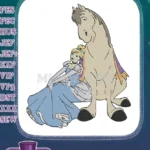 Disney Cinderella Princess with Horse Comforting Hug Embroidery Designs - Instant Download