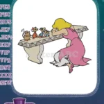 Princess Cinderella resting with her adorable mouse friends embroidery designs - Instant Download