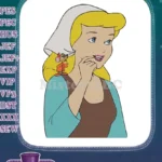 Cinderella and Jaq mouse classic cartoon embroidery designs - Instant Download