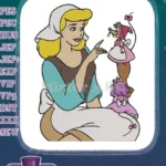 Cinderella and her mouse friends Gus Jaq embroidery designs - Instant Download