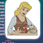 Disney Cinderella and Jaq Mouse with Cupcake Embroidery Designs - Instant Download