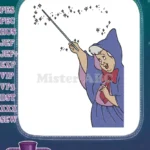 Fairy Godmother Casting Magic Spell with Wand Embroidery Designs - Instant Download