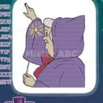 Cinderella's Fairy Godmother with magic wand embroidery designs - Instant Download