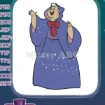 Magical Fairy Godmother in Blue Cloak and Star Dress embroidery designs - Instant Download