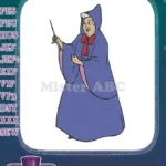 Cinderella's Magical Fairy Godmother Blue Cloak Red Bow Embroidery Designs - Instant Download