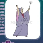 Magical Fairy Godmother from Cinderella with sparkling wand embroidery designs - Instant Download