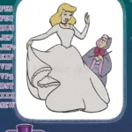 Cinderella and Fairy Godmother Magical Princess Ball Gown Embroidery Designs - Instant Download