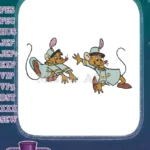 Cinderella's Gus Gus mouse running cartoon embroidery designs - Instant Download