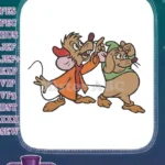 Excited Jaq and Sleepy Gus Disney Cinderella embroidery designs - Instant Download