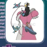 Cute mice and bird friends sewing Cinderella-s pink dress embroidery designs - Instant Download