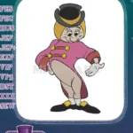 Cheerful Cartoon Ringmaster in Pink Jacket Embroidery Designs - Instant Download