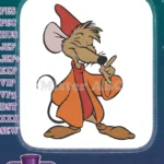 Cinderella's Jaq Mouse Pointing Happy Cartoon Embroidery Designs - Instant Download