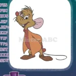 Friendly Gus Gus Cinderella Mouse Cartoon Character Embroidery Designs - Instant Download