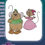 Jaq and Gus Cinderella Mice Embroidery Designs - Instant Download