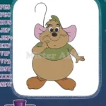 Cute Gus Cinderella Mouse Happy Thoughtful Embroidery Designs - Instant Download