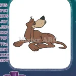 Cute brown hound dog resting embroidery designs - Instant Download