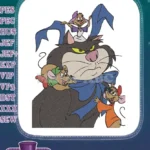 Cinderella's Lucifer Cat with Jaq Gus Perla Mice embroidery designs - Instant Download