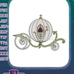 Magical Cinderella pumpkin carriage royal embroidery designs for fairy tale projects - Instant Download