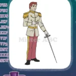 Charming Prince in Uniform with Sword embroidery designs - Instant Download