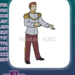 Prince Charming fairytale embroidery designs featuring handsome royal character - Instant Download